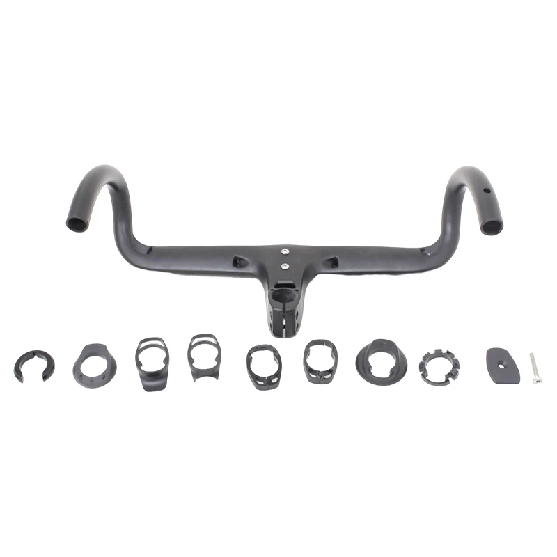 Carbon Fiber Integrated Handlebar Fully Hidden Cable Road Drop Bar Aero/Time Trial Bar OEM/ODM Custom Ultra-Light Racing Bike Components 5