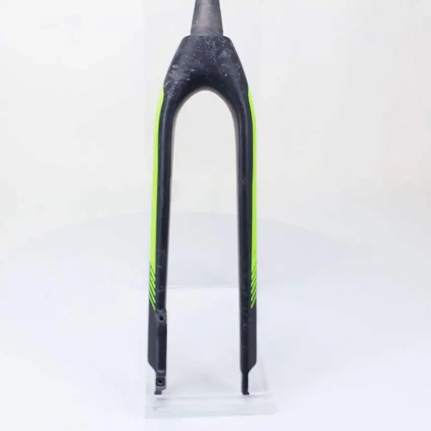 Garfo de fibra de carbono para mountain bike, garfo rígido cônico para bicicleta mtb 26er, peças de bicicleta preta brilhante 1