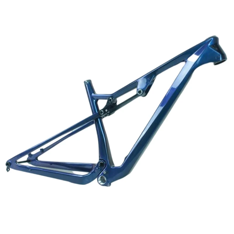 Neue Produktideen Steckachsenmodell Vollgefederter XC-Fahrradrahmen Internes Kabel Fahrradteile Carbon T800-Faser-Fahrradrahmen matt 1