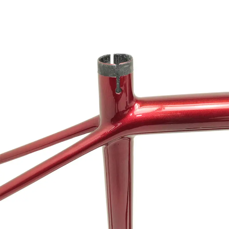 Crf51-new Radium Red Paint Bsa Movimento centrale in fibra di carbonio T700 Flat Mount Freno a disco Telaio per bicicletta in ghiaia 4