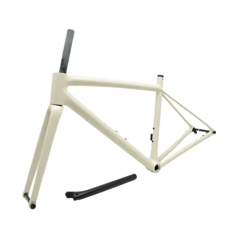 Nova chegada muito leve fibra de carbono quadro da bicicleta estrada freio a disco 142*12mm conjunto de quadros da bicicleta estrada carbono com 27.2mm selim 1