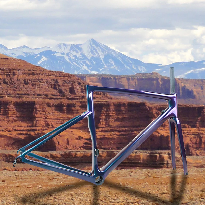 Nouveau Cuadro De Bicicleta De Ruta carbone 700c carbone vélo de route frein à disque cadre de vélo montage sur poteau cadre de frein en U vélo carbone jante frein cadre de vélo de montagne 2