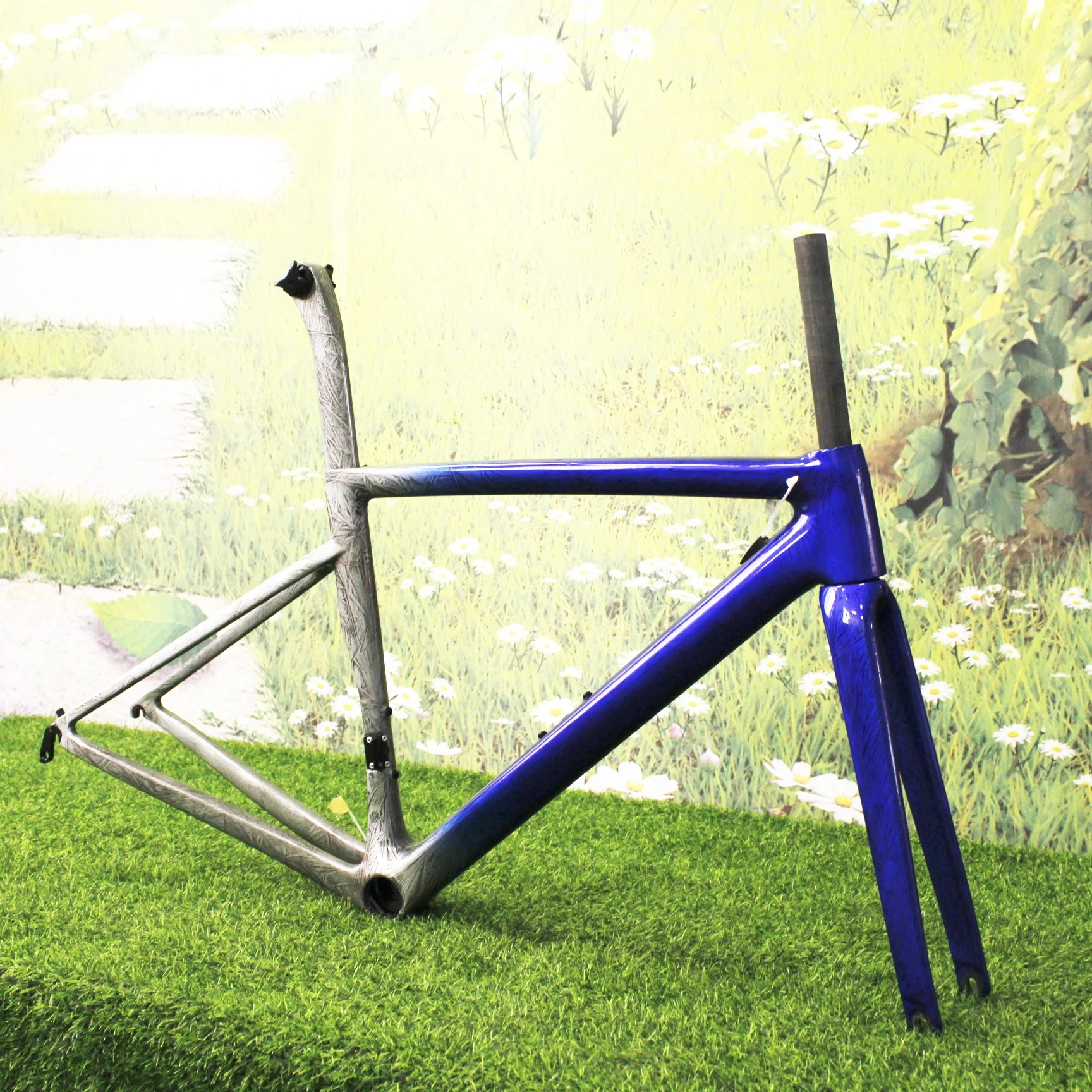 Quadro de bicicleta de carbono leve, freio de aro 700c, quadro de bicicleta de estrada v freio 44 49 52 54 56 58cm di2 mecânico t800 conjunto de quadros de bicicleta de carbono 1