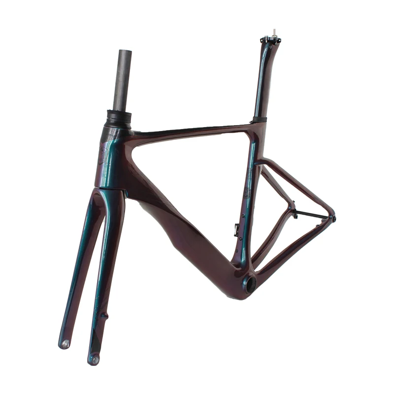 Cadre de vélo de route classique vélos de route à disque en Fiber de carbone 700c cadres de vélo Chine personnalisé tous les câbles internes cadre de carbone de vélo de route 6