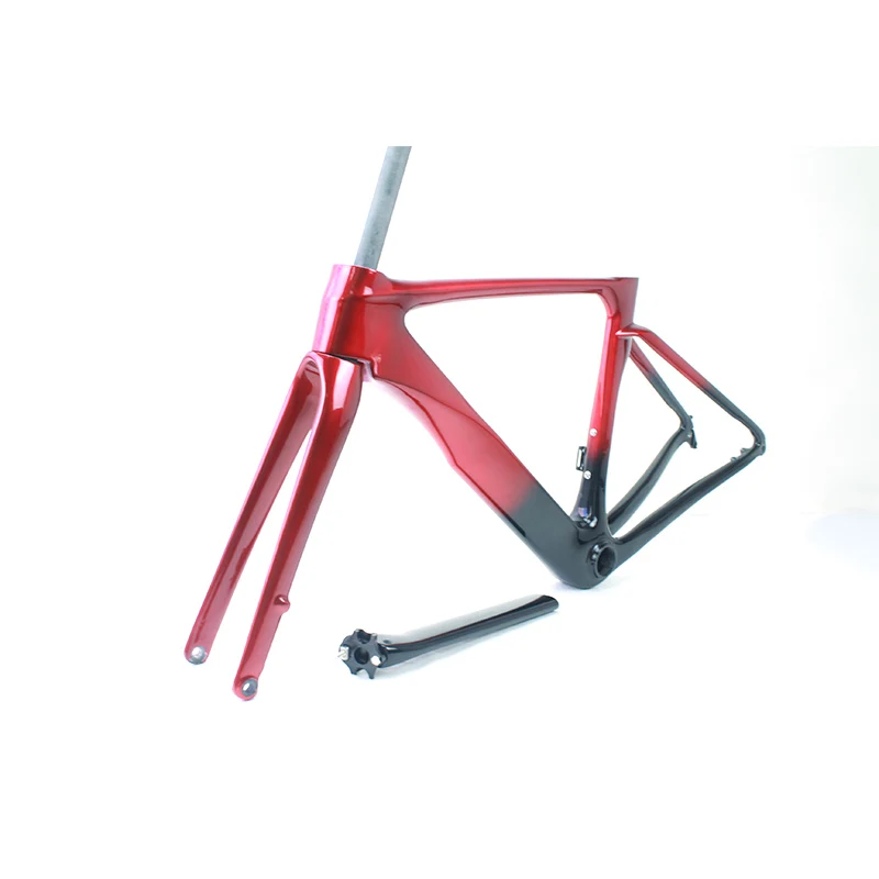Nouvelle mode rouge carbone T700 disque de route vélos cadre de vélo de route cadre en Fiber de carbone 700c cadre de vélo de route en carbone 2