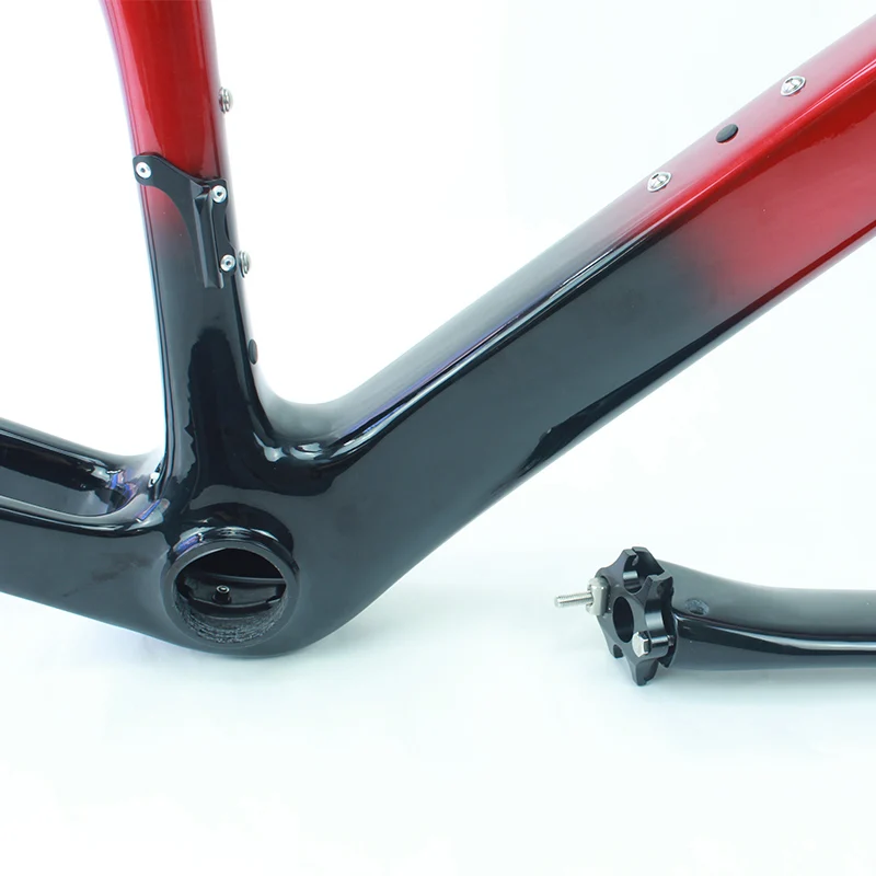 Nouvelle mode rouge carbone T700 disque de route vélos cadre de vélo de route cadre en Fiber de carbone 700c cadre de vélo de route en carbone 5