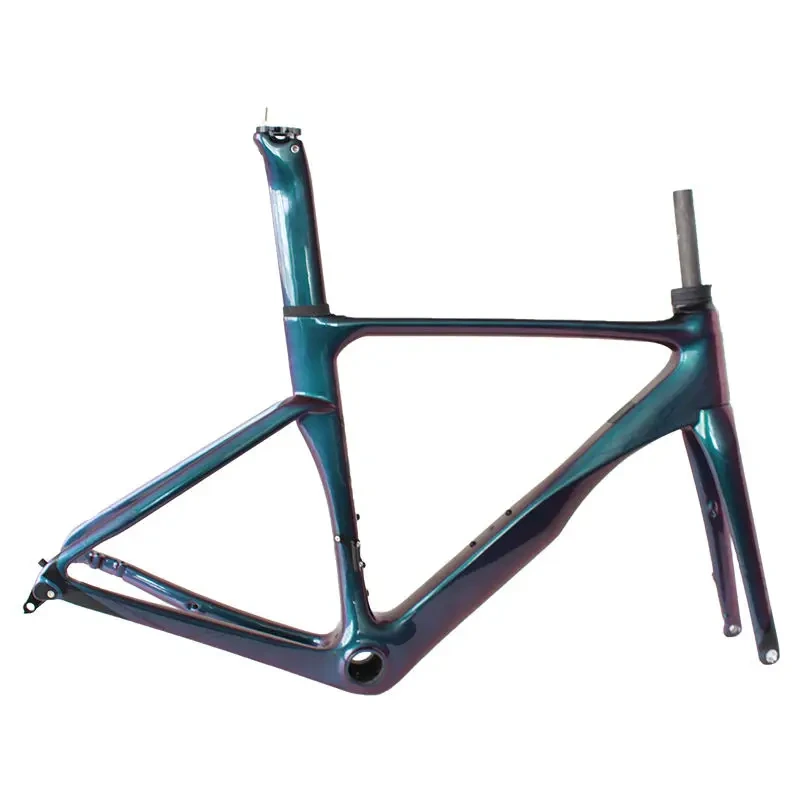 Cavo interno all'ingrosso Telaio in fibra di carbonio T700 Telaio da strada 700c Parti di biciclette Telaio bici Freno a disco Telaio bici in carbonio Strada 1