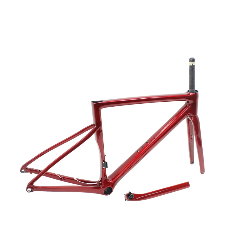 CRF45 700C Ultralight Carbon Fiber Road Bike Frame | Competition-Level Aero Design Custom OEM Bright Red Model 6