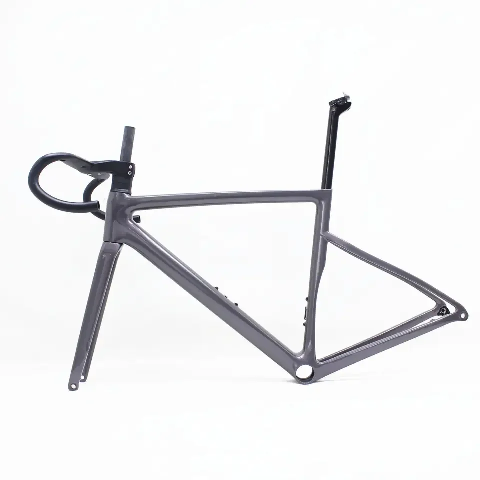 Top 1-1/2*Bottom 1-1/2 Disc Brake Road Bike Frame Full Internal Routing Chinese Carbon Fiber Bike Frame Color Customizable 2