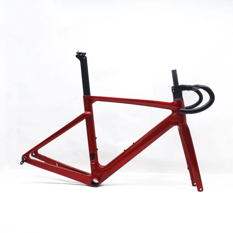 Telaio per bici da ghiaia in carbonio 700c Telaio per bici super leggero Freno a disco Ciclocross Supporto per telaio per bici in carbonio per ghiaia Pneumatici da 700 * 28mm 1