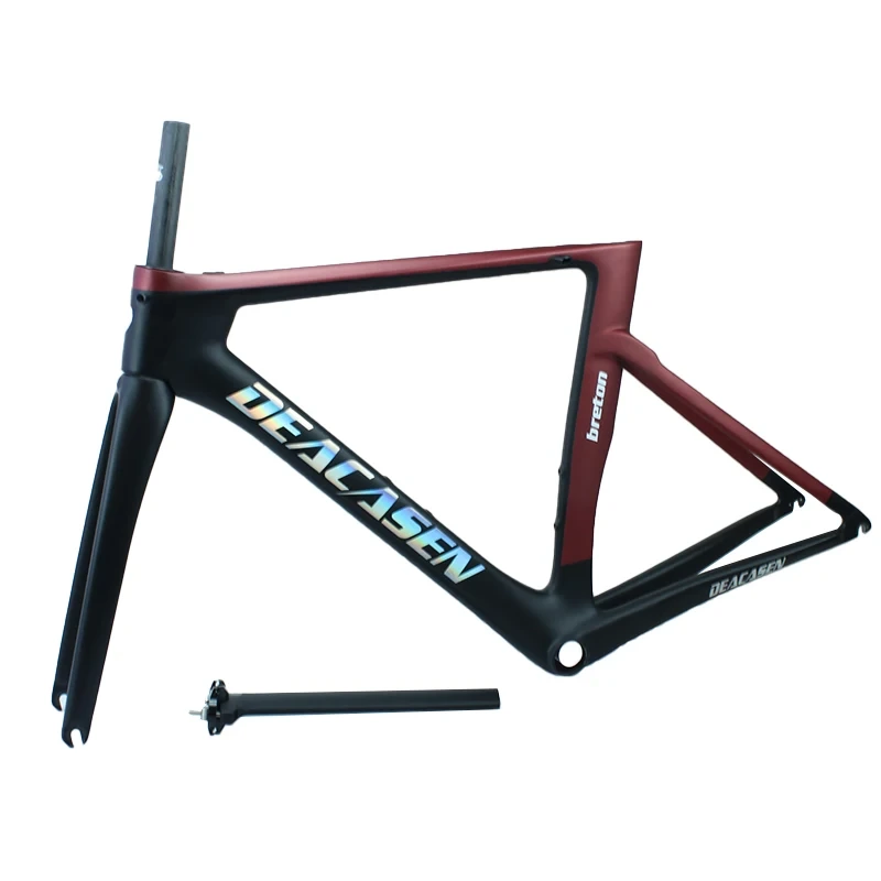 Heißer Verkauf Xs/s/m/l Carbon Rahmen Carbon Road Disc Rennrad Interne Kabel U-bremse Fahrrad Rahmen 700c 1