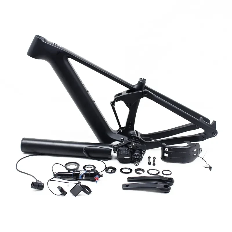 Electric Bike Carbon Frame Light Carbon Fiber E-bike Frame Bafang 29er Full Suspension E-mtb Carbon Frame For Mountain Bike 1