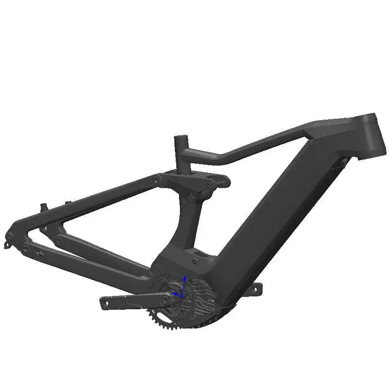 Telaio per bici elettrica T800 interamente in fibra di carbonio con doppia sospensione per motore Bafang M510/600 - Telaio per mountain bike CEF49 1