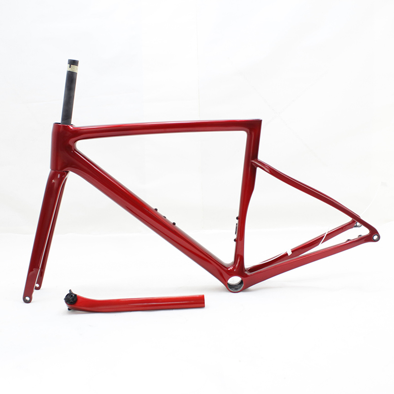 Telaio per bici da strada con freno a disco Supperlight in fibra di carbonio con cavo completamente interno e perno passante 2