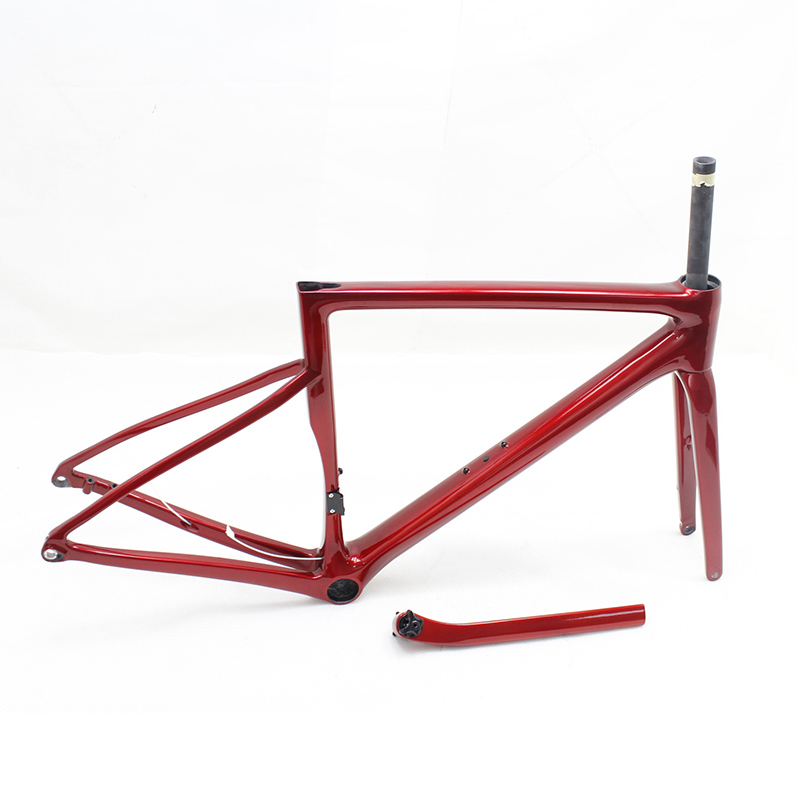 Telaio per bici da strada con freno a disco Supperlight in fibra di carbonio con cavo completamente interno e perno passante 1