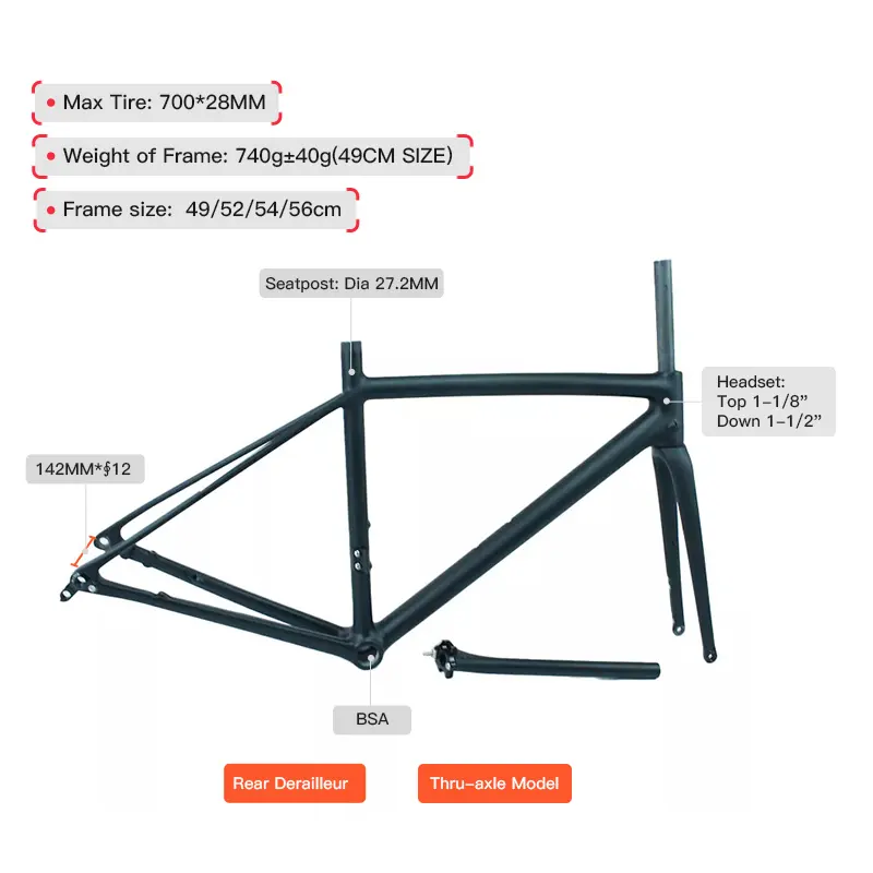 High Endcarbon Aero Road Bike Frame Best Factory Price 5