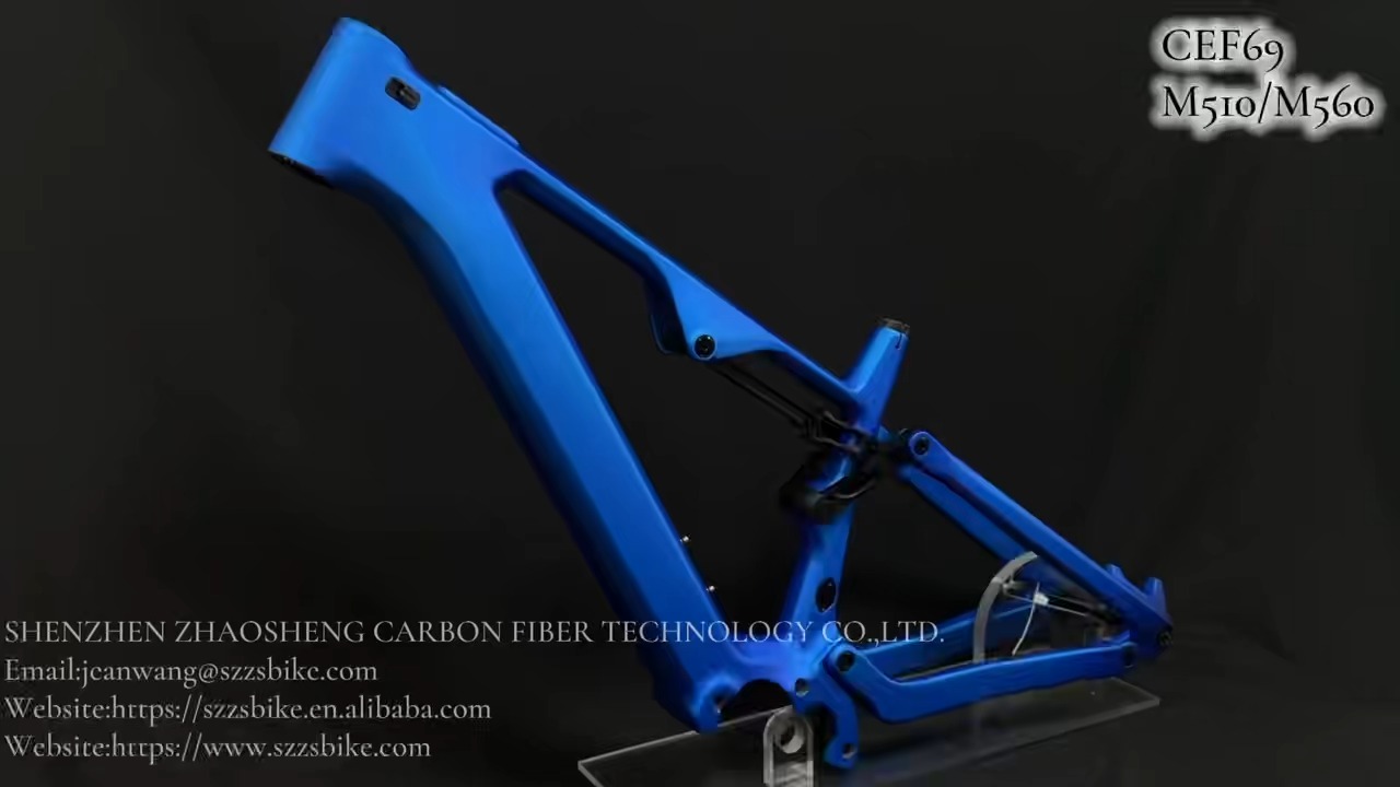 SZZSBIKE CEF69 29/27.5ER Carbon Ebike Mtb Frame 48V 835wh Bafang M560/M510 Motor Full Suspension Disc Brake Light Weight Matte 1