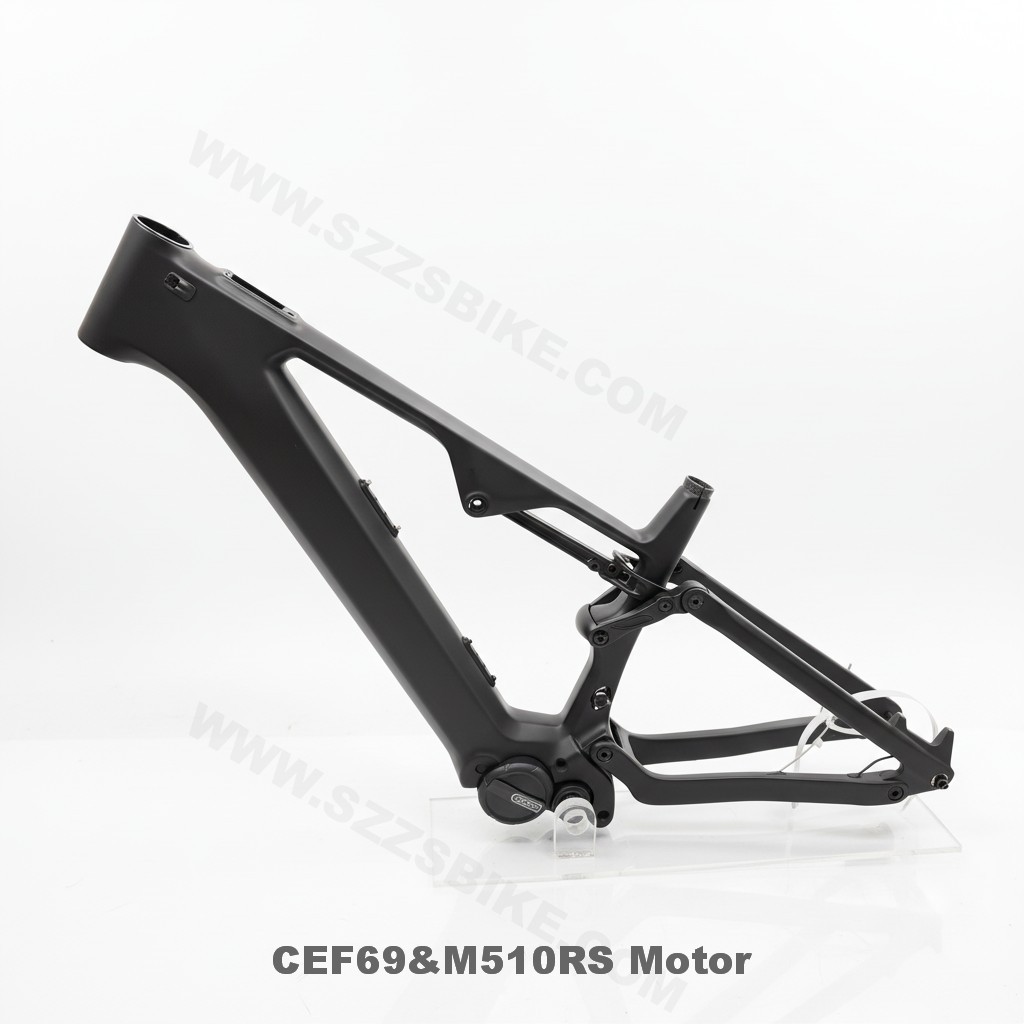 Электровелосипед CEF69 с полной подвеской, карбоновой рамой Boost Enduro, совместим с двигателем Bafang M510RS/M560RS, дисплеем DPC030, аккумулятором большой емкости 835 Вт·ч, гидравлическим дисковым тормозом. 12