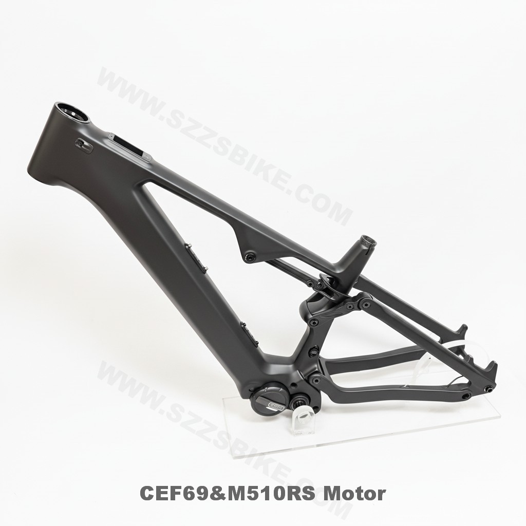 Электровелосипед CEF69 с полной подвеской, карбоновой рамой Boost Enduro, совместим с двигателем Bafang M510RS/M560RS, дисплеем DPC030, аккумулятором большой емкости 835 Вт·ч, гидравлическим дисковым тормозом. 11