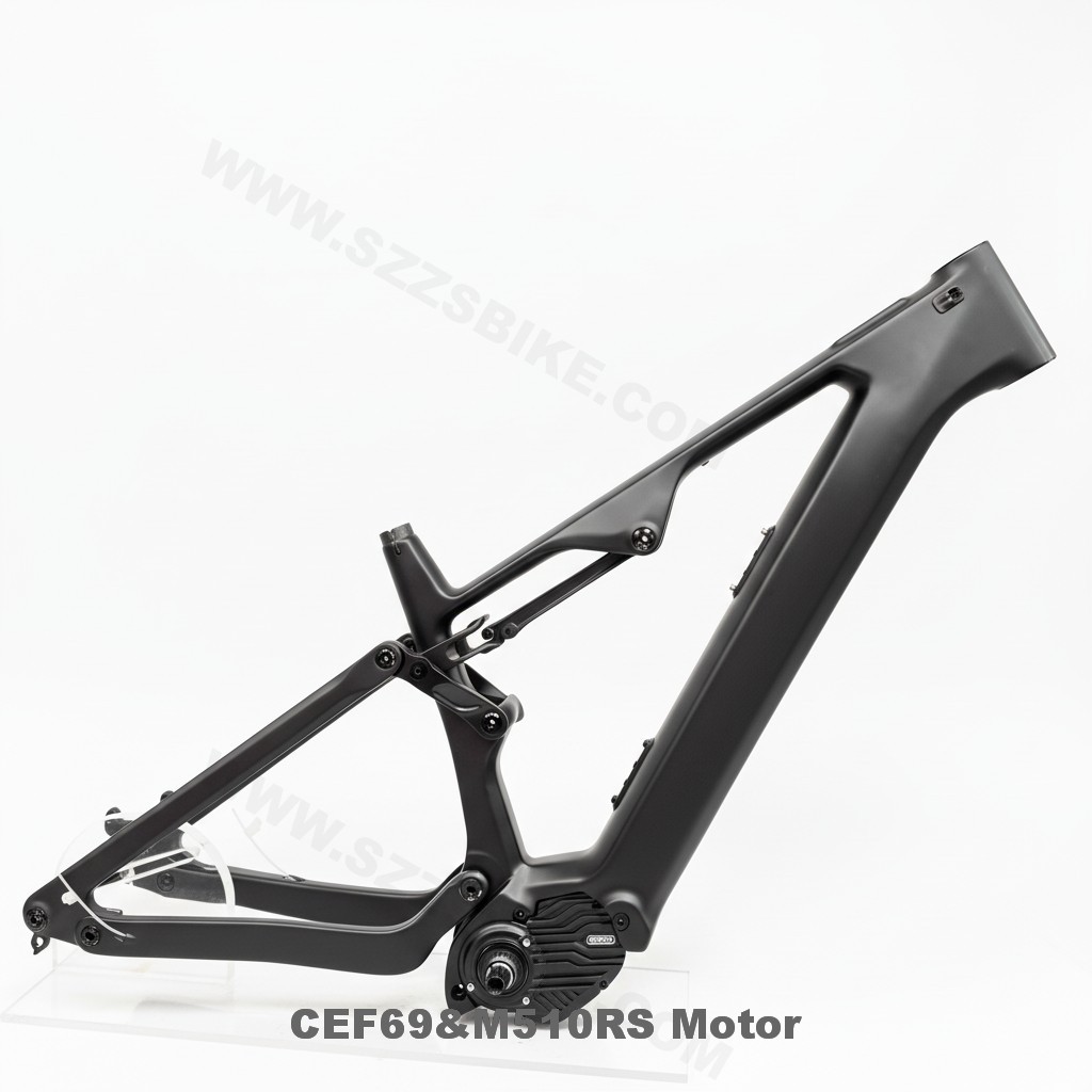 Электровелосипед CEF69 с полной подвеской, карбоновой рамой Boost Enduro, совместим с двигателем Bafang M510RS/M560RS, дисплеем DPC030, аккумулятором большой емкости 835 Вт·ч, гидравлическим дисковым тормозом. 8