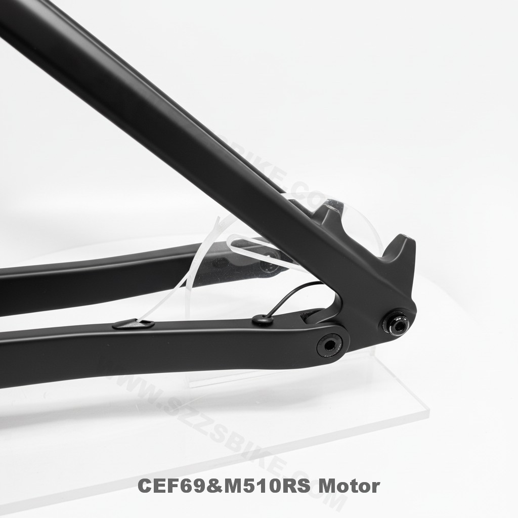 Электровелосипед CEF69 с полной подвеской, карбоновой рамой Boost Enduro, совместим с двигателем Bafang M510RS/M560RS, дисплеем DPC030, аккумулятором большой емкости 835 Вт·ч, гидравлическим дисковым тормозом. 5