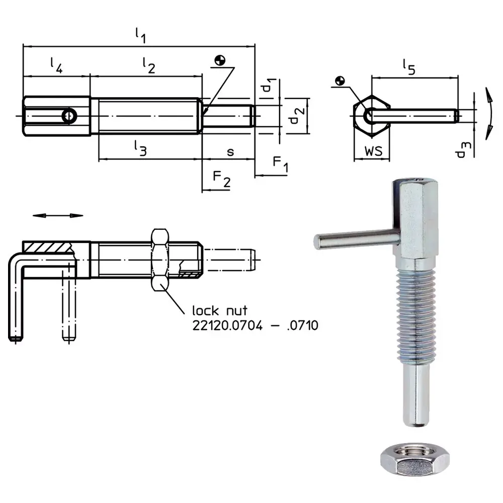 Stainless Steel Spring Plunger HKAA Brand 3