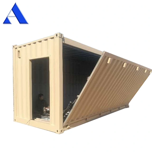 Puerta hidráulica eléctrica modificada, contenedor de envío de 20 pies, sala de exposición, tienda, barra a la venta 1