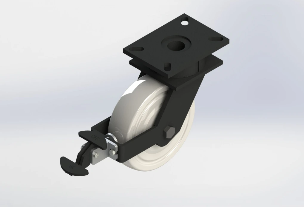 200x55mm Movable MC Nylon Wheel مع الفرامل 1