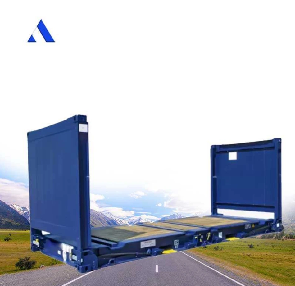 20ft 20 Feet Flat Rack Wood Floor Collapsible Shipping Containers for Efficient Storage and Transport 1