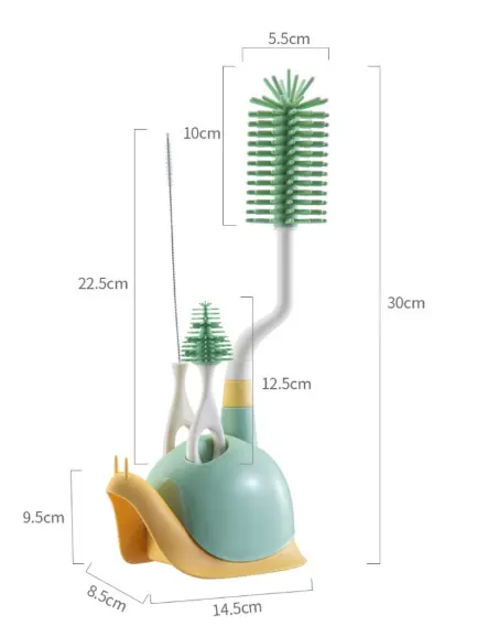 Bottle Cleaning Brushes 15X32X15 Cm Doublecare Brand BPA Free Silicone Material Baby Bottle Cleaning Brush Set 6