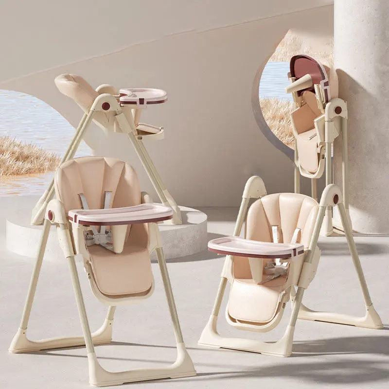 Foldable high dining chair for children on wheels  travel luxury dining chairs for children 1