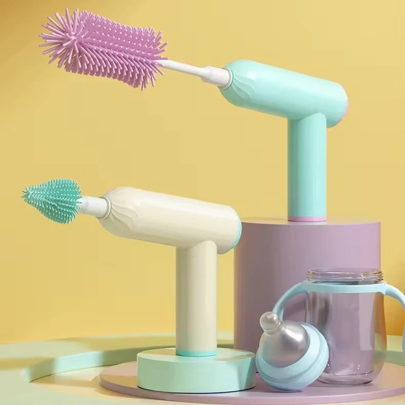 Brosse électrique Portable de nettoyage de biberons en silicone, nanoo, chargeur USB, tasse propre, ensemble de brosses à lait en verre 1