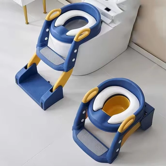 Tragbare 2-in-1-Toilette aus PP-Material mit Leiter, multifunktionales, rutschfestes Toiletten-Trainingsgerät für Kleinkinder 1