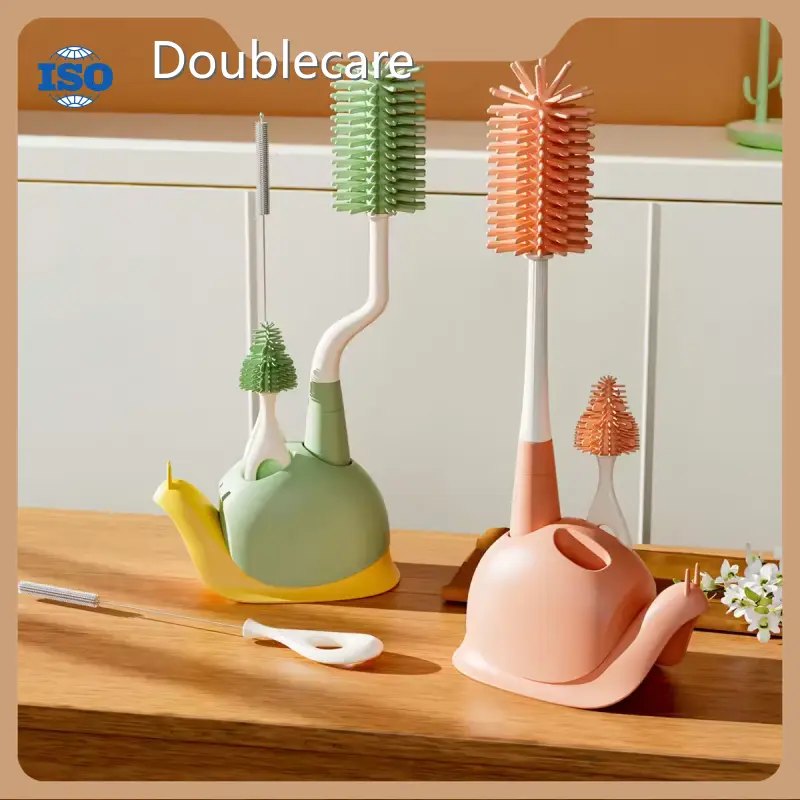 Baby Care Products BPA Free Silicone Material Baby Bottle Cleaning Brush Set - - Doublecare 1