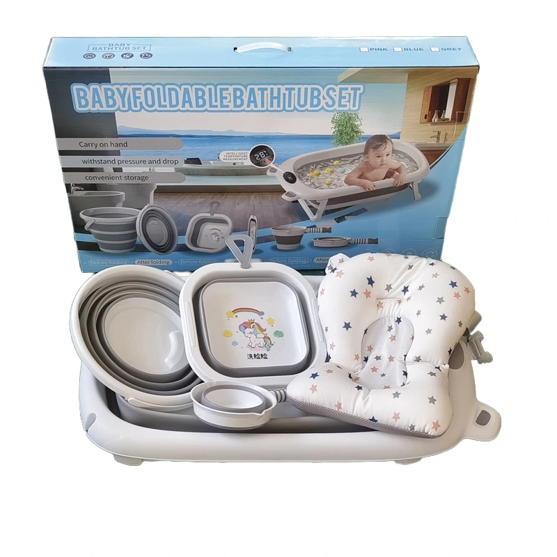 Eco-Friendly Plastic Newborn Collapsible Baby Bathtub Set with Bucket 1