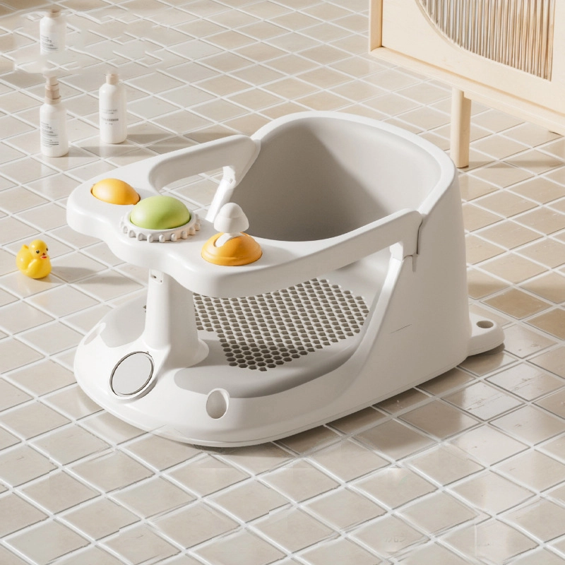 Adjustable Bath Seat for Toddler with Thermometer, Non-Slip Design 1