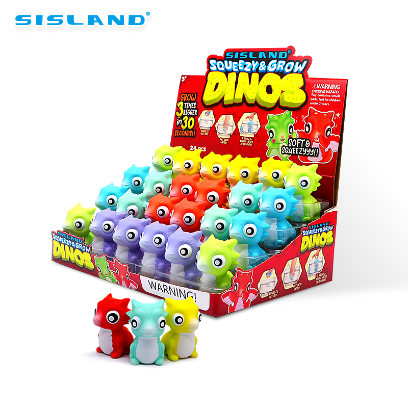 SISLAND Tumbuh di Air Mini Dinosaurus 24-Pack Kotak Warna Squishy Fidget Toy untuk Menghilangkan Stres, Menyenangkan Squeezy &lt;000000&gt; Tumbuh Dinosaurus untuk Anak Laki-laki dan Perempuan Mainan Edukasi Hadiah Kelas 1