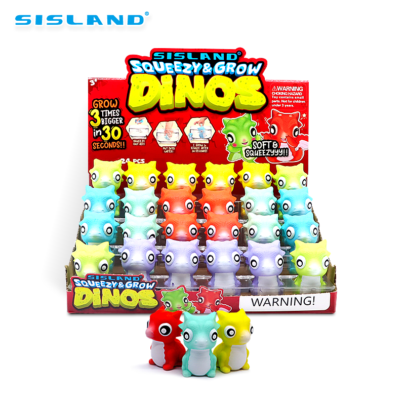 water grow dinosaur toys set, colorful squeeze dinos for kids