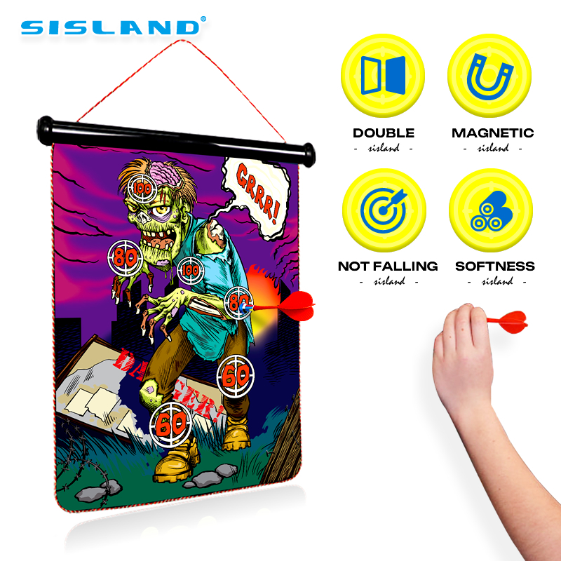 Magnetische Dartscheibe mit Zombie-Motiv für Kinder – sicheres und unterhaltsames Dartspiel für Kinder