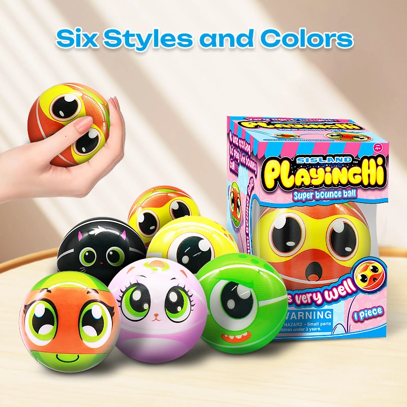 6 つのかわいい動物のデザインが入った面白い弾むボールセット、