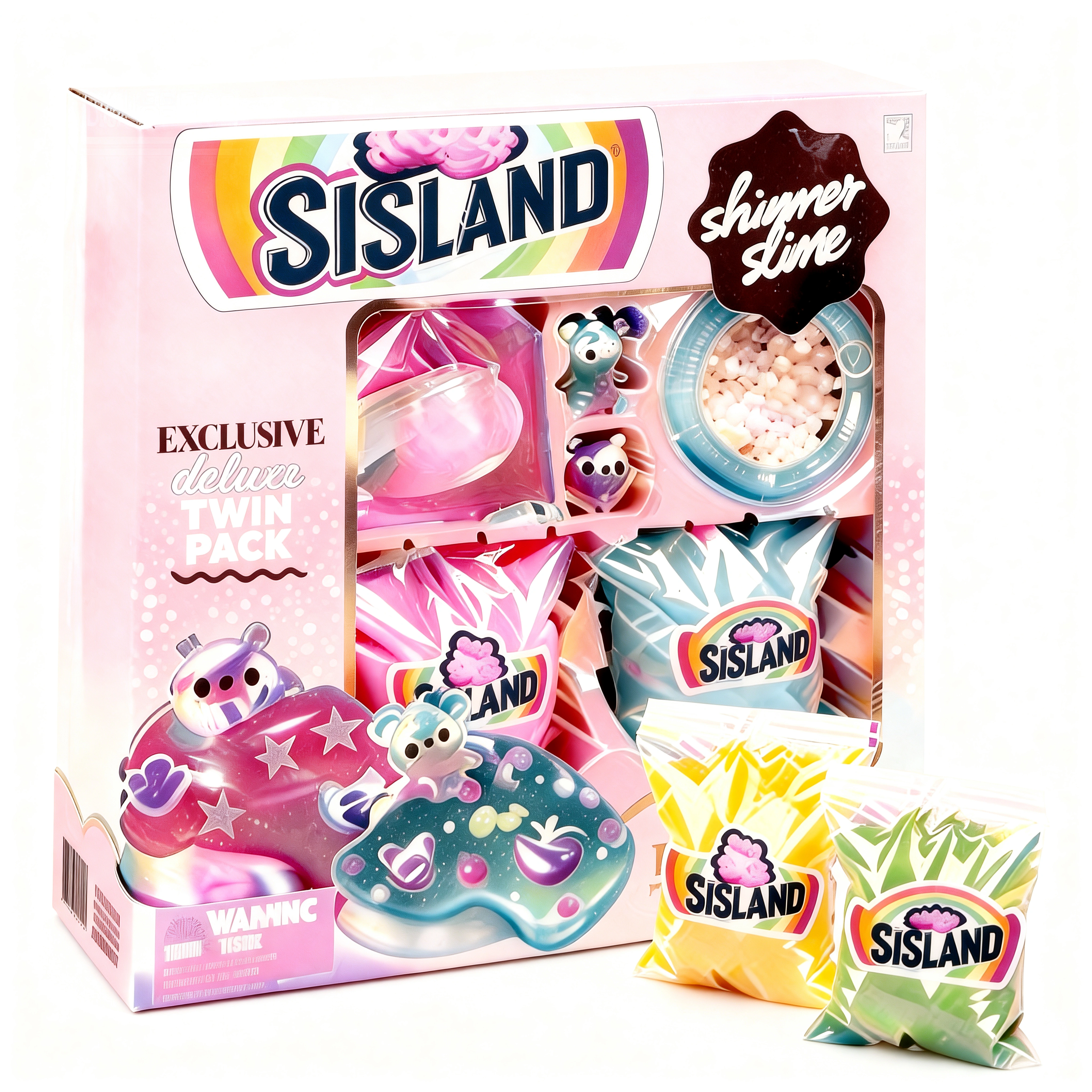 gift box set with cotton cloud slime and bread squeeze toys
