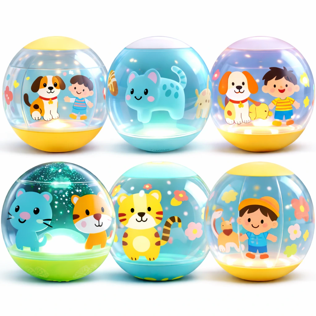 Glow in the dark bouncy ball toy  with cute animal designs