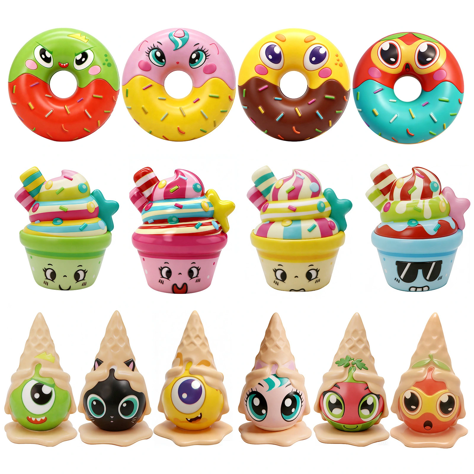 soft dessert squishy squeeze toy set