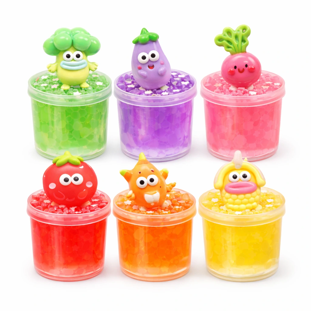 SISLAND Jelly Garden Friends – Желейный слайм с фруктами и овощами для мягких сенсорных игр. 1