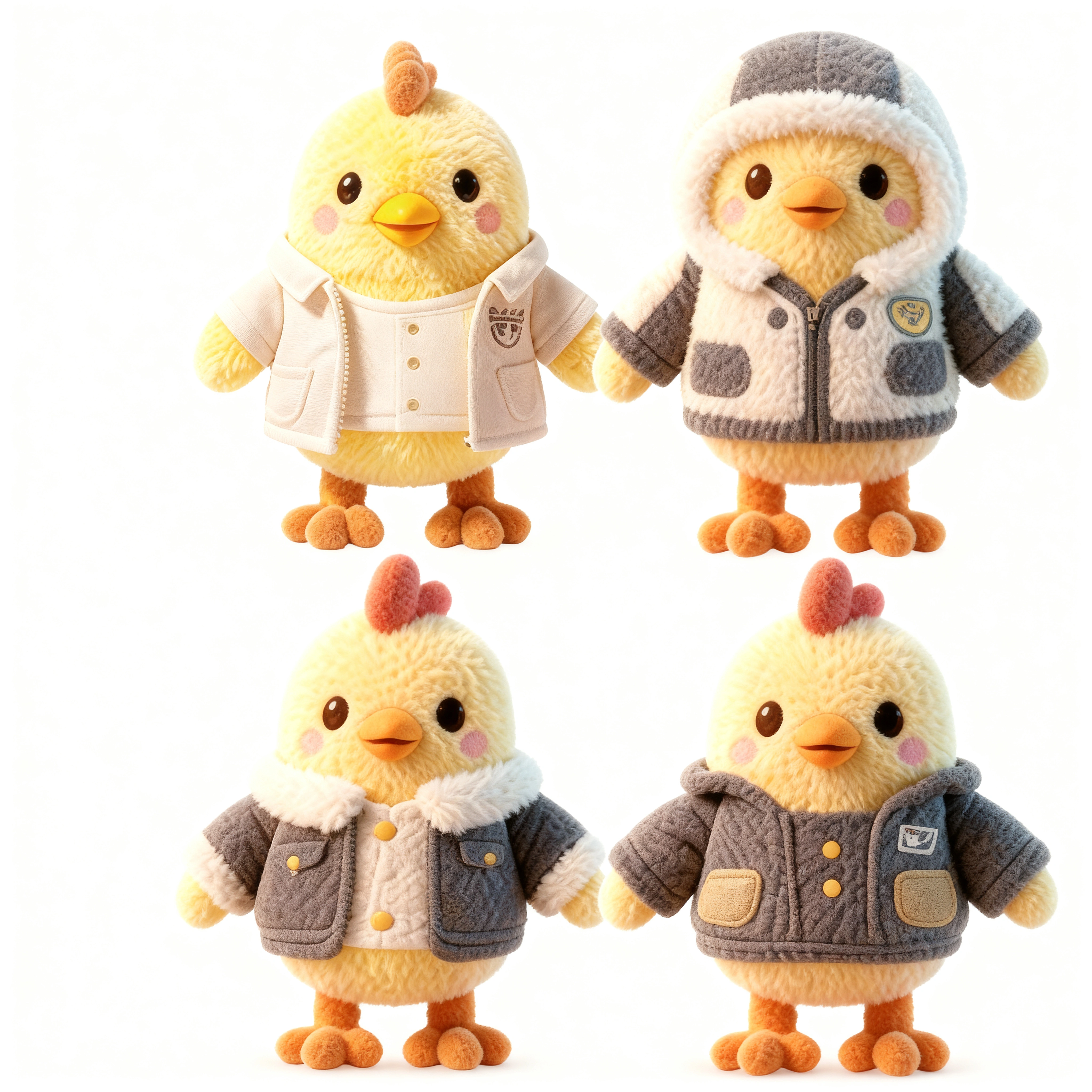 baby plush toy chick with 4 interchangeable dress up outfits