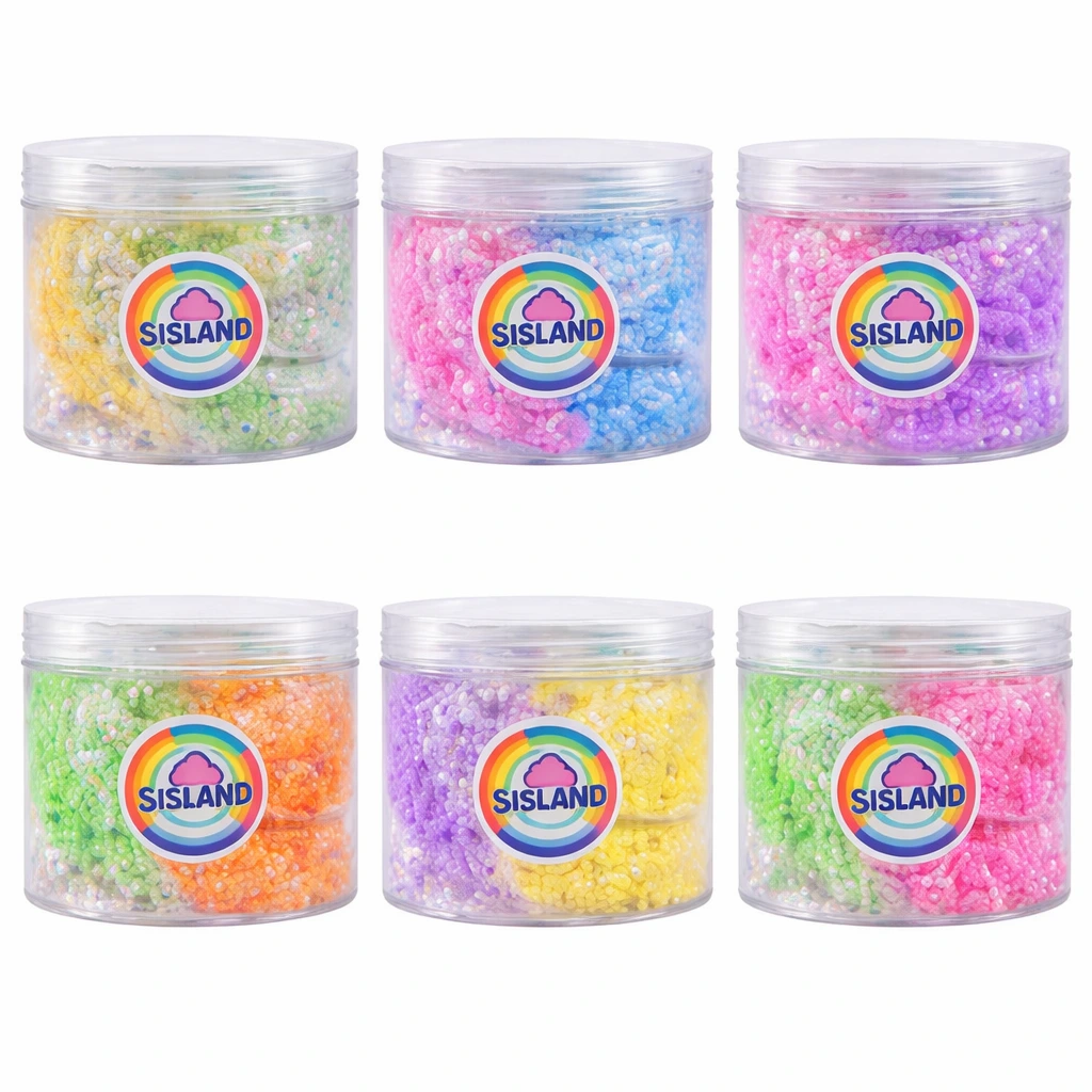 クリアスライムジャーと混合色のマジックサンドセット