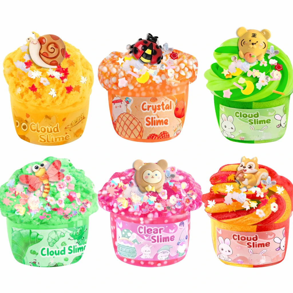 forest magic themed kit with clear slime and cloud slime for stress relief