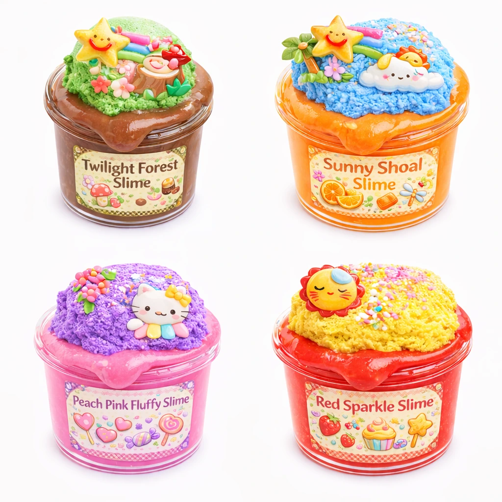 カラフルなバタースライム、粘土とチャームのおもちゃトッピングセット