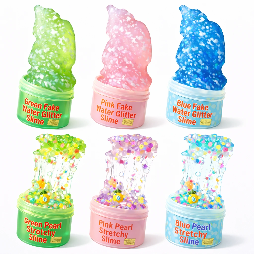 Clear Slime and Fake Water Slime toys Set