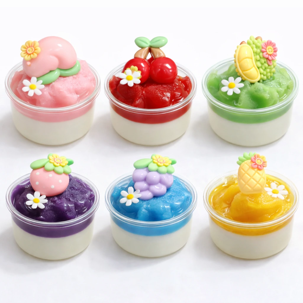 6-Color Fruit-Scented Clear Slime Kits